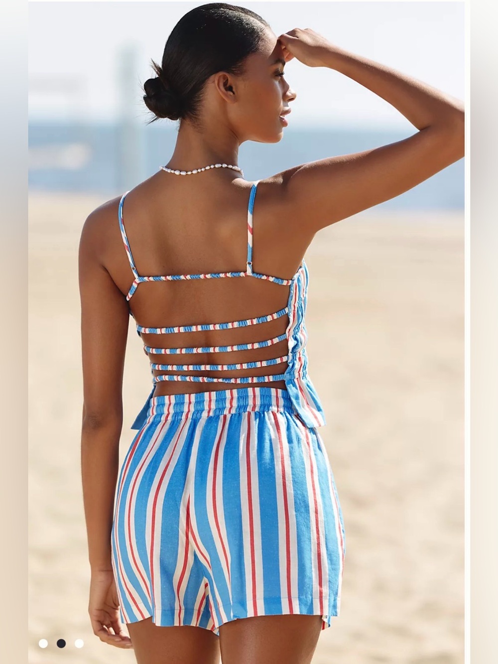 Solid & Striped • The Delta Top • red white blue tank open strappy back NWT sz M